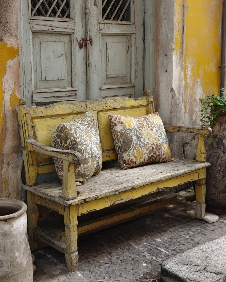 Soft Yellow Vintage Balcony Decor Ideas