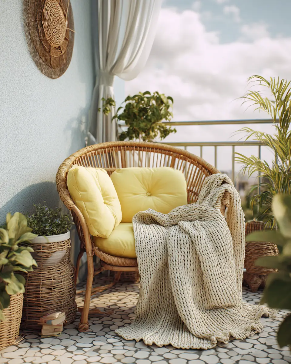 Soft Yellow Vintage Balcony Decor Ideas