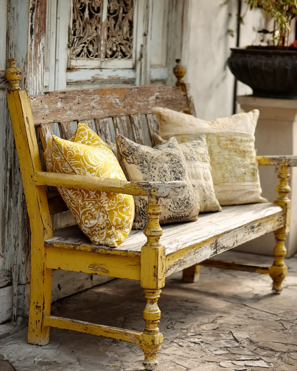 Soft Yellow Vintage Balcony Decor Ideas