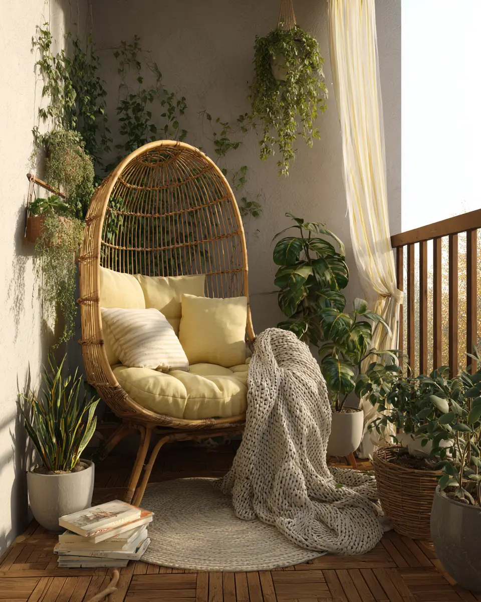 Soft Yellow Vintage Balcony Decor Ideas