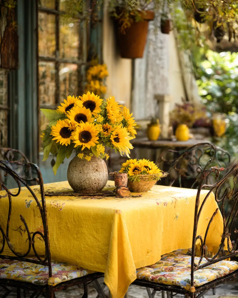 Soft Yellow Vintage Balcony Decor Ideas