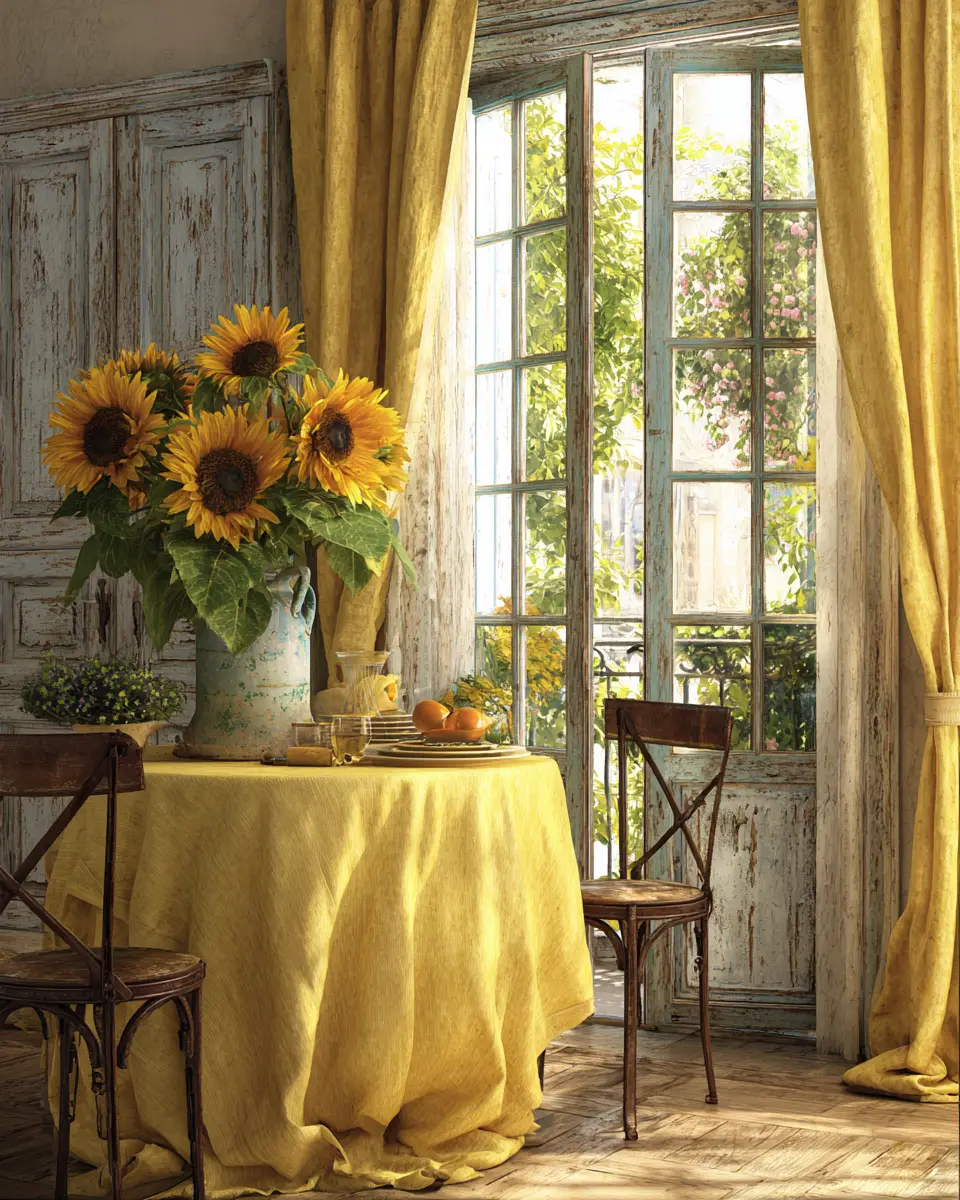 Soft Yellow Vintage Balcony Decor Ideas