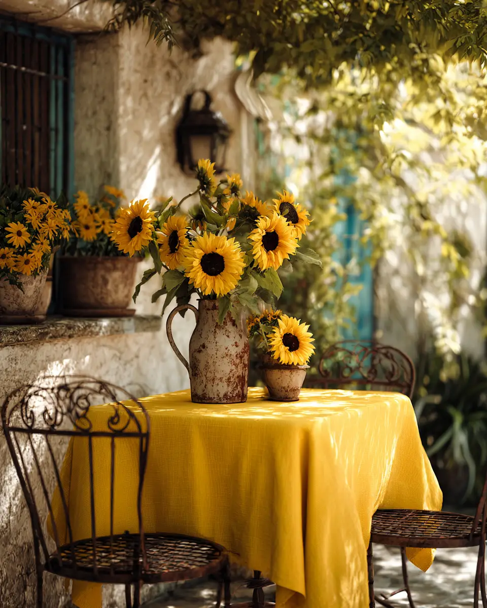 Soft Yellow Vintage Balcony Decor Ideas