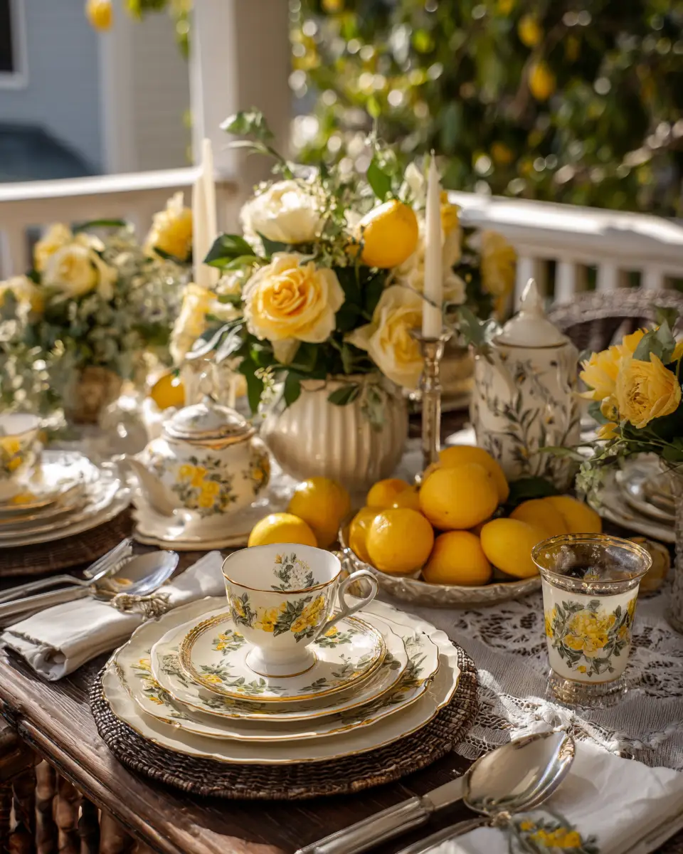 Soft Yellow Vintage Balcony Decor Ideas