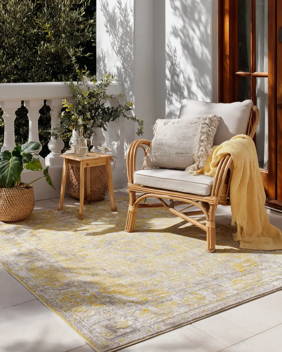 Soft Yellow Vintage Balcony Decor Ideas