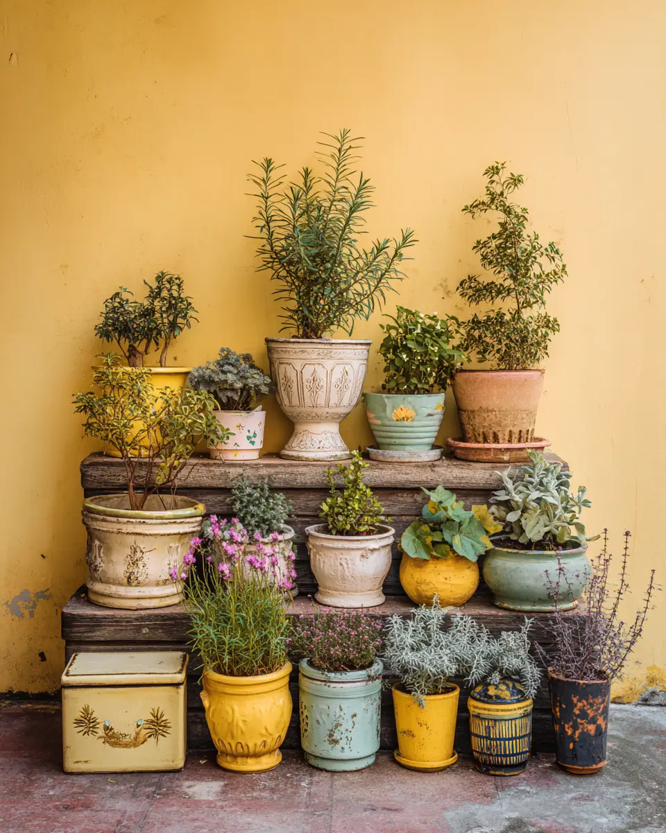 Soft Yellow Vintage Balcony Decor Ideas
