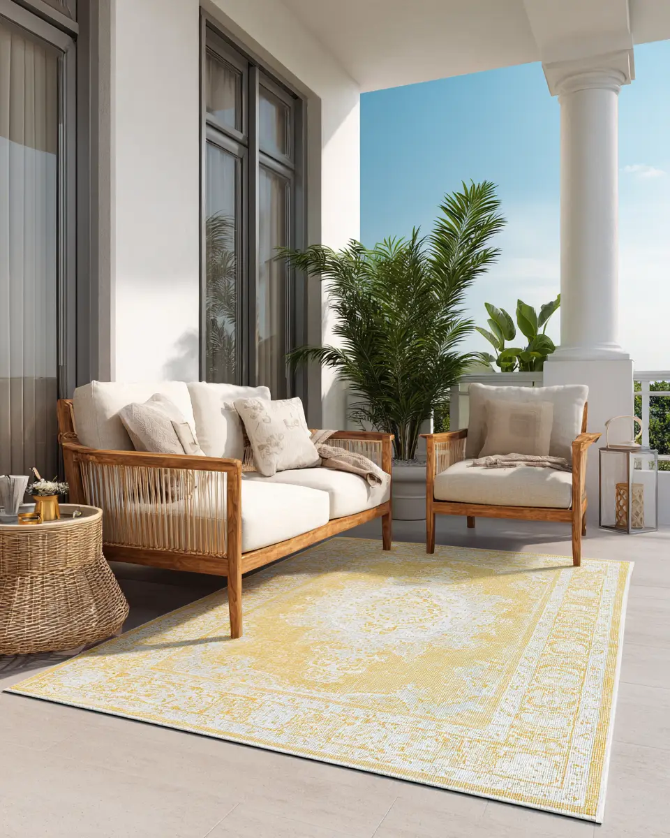 Soft Yellow Vintage Balcony Decor Ideas