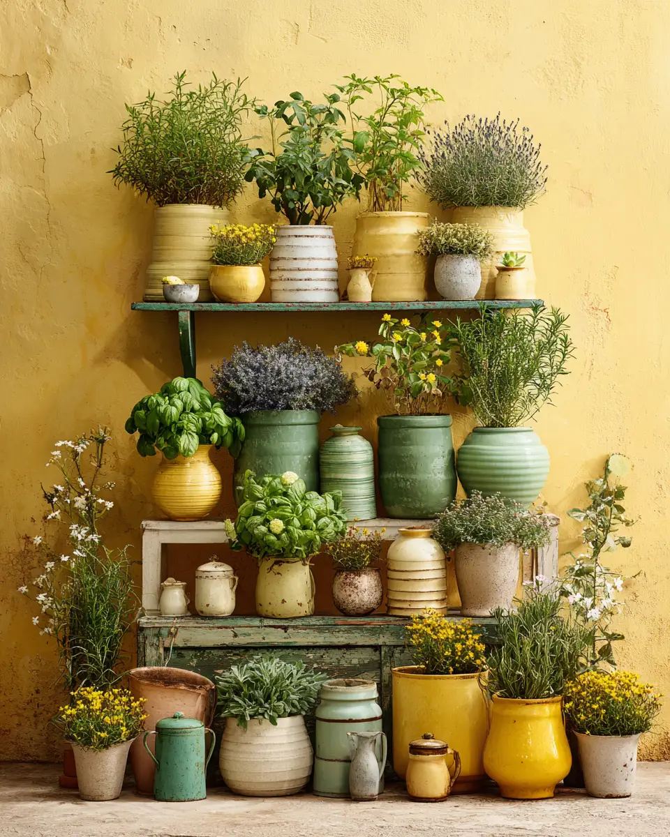 Soft Yellow Vintage Balcony Decor Ideas