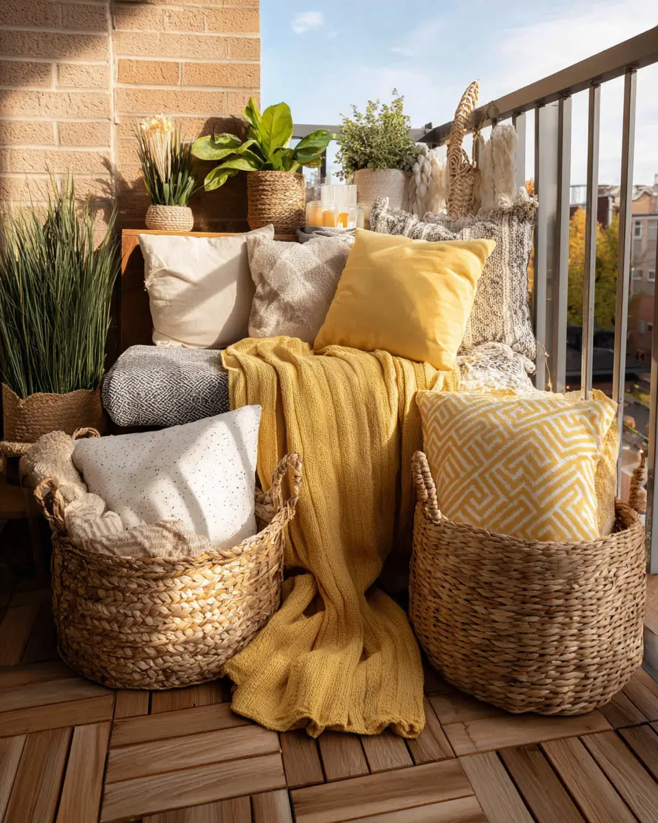 Soft Yellow Vintage Balcony Decor Ideas