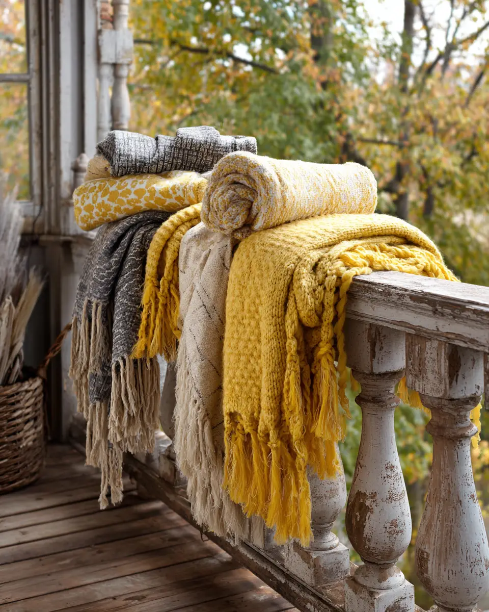 Soft Yellow Vintage Balcony Decor Ideas