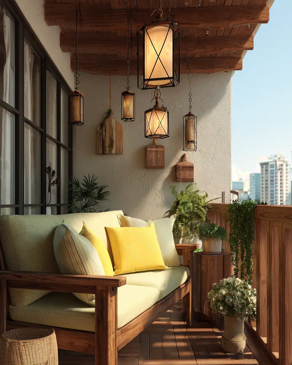 Soft Yellow Vintage Balcony Decor Ideas
