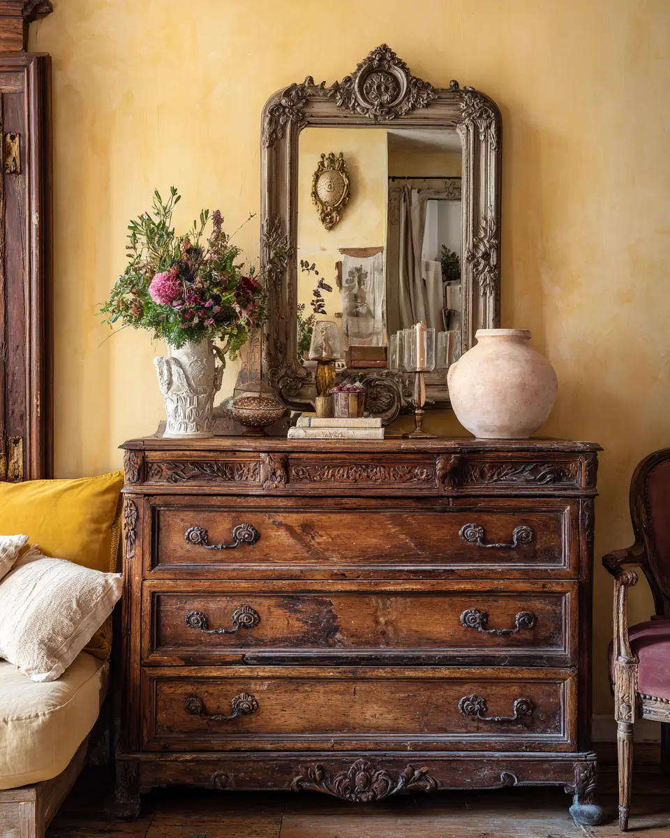 Soft Yellow Vintage Bedroom Decor Ideas