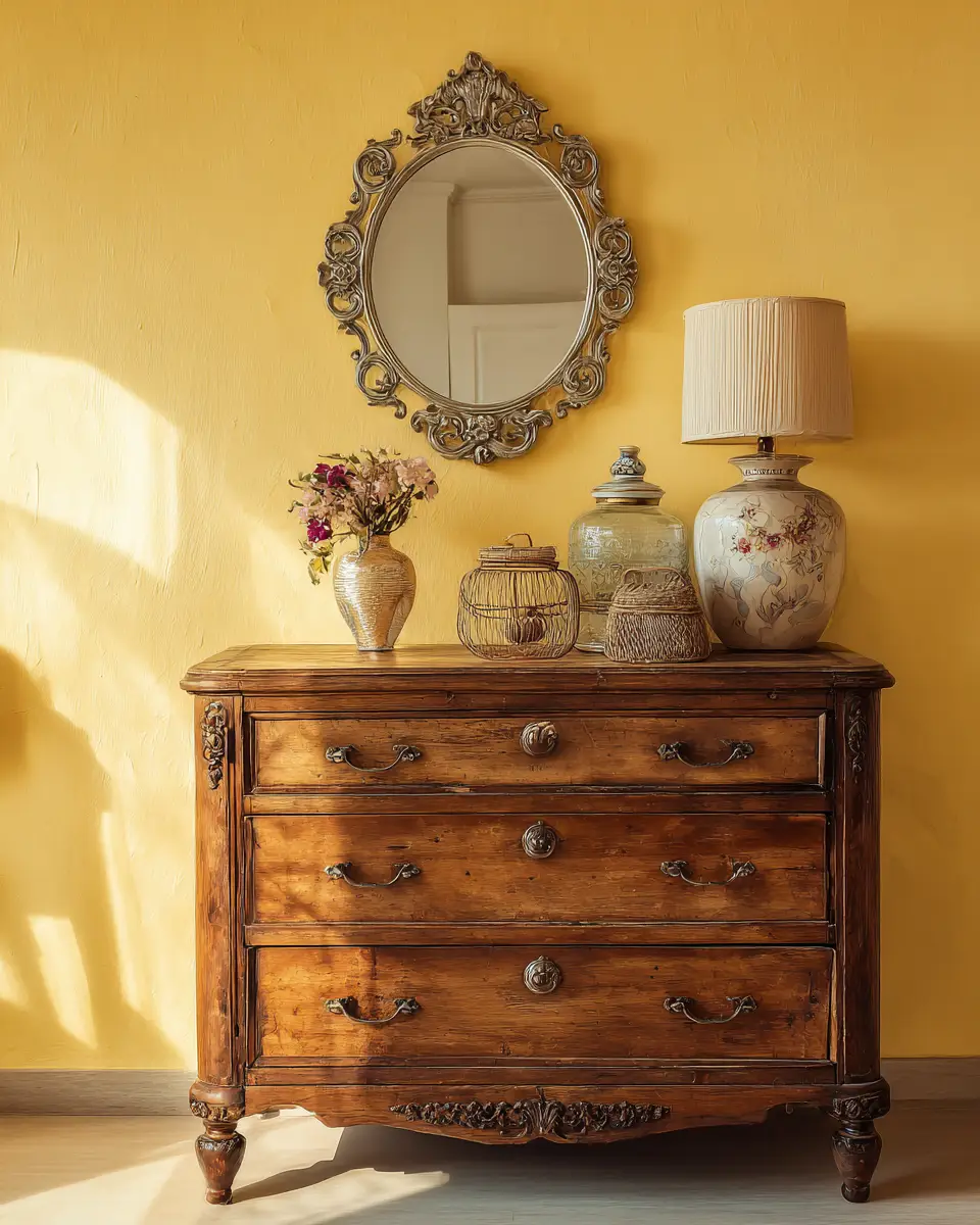 Soft Yellow Vintage Bedroom Decor Ideas