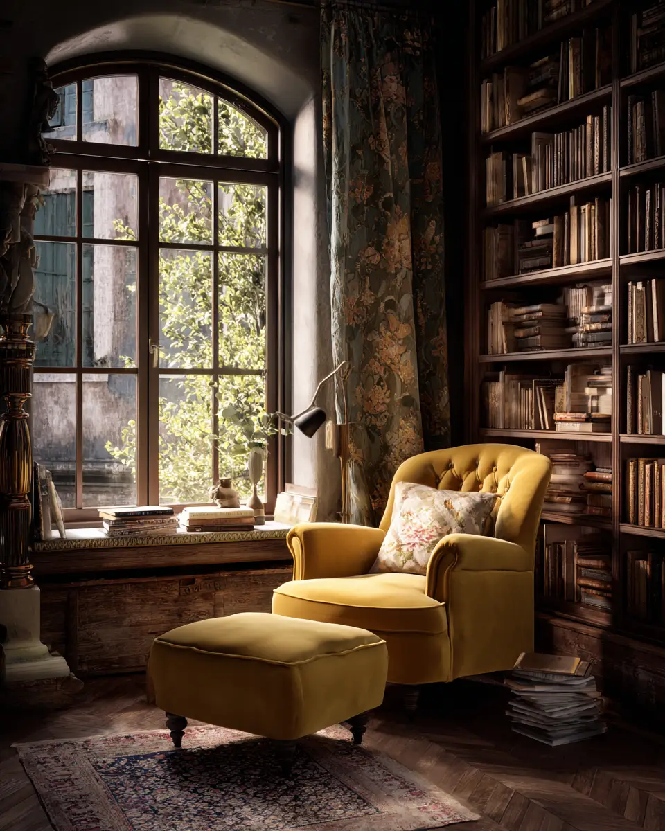 Soft Yellow Vintage Bedroom Decor Ideas