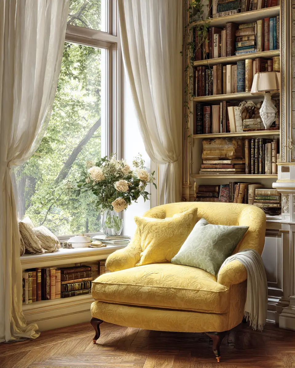 Soft Yellow Vintage Bedroom Decor Ideas