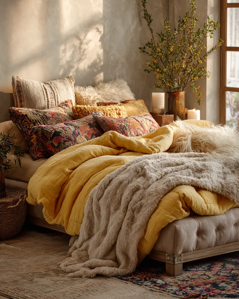 Soft Yellow Vintage Bedroom Decor Ideas