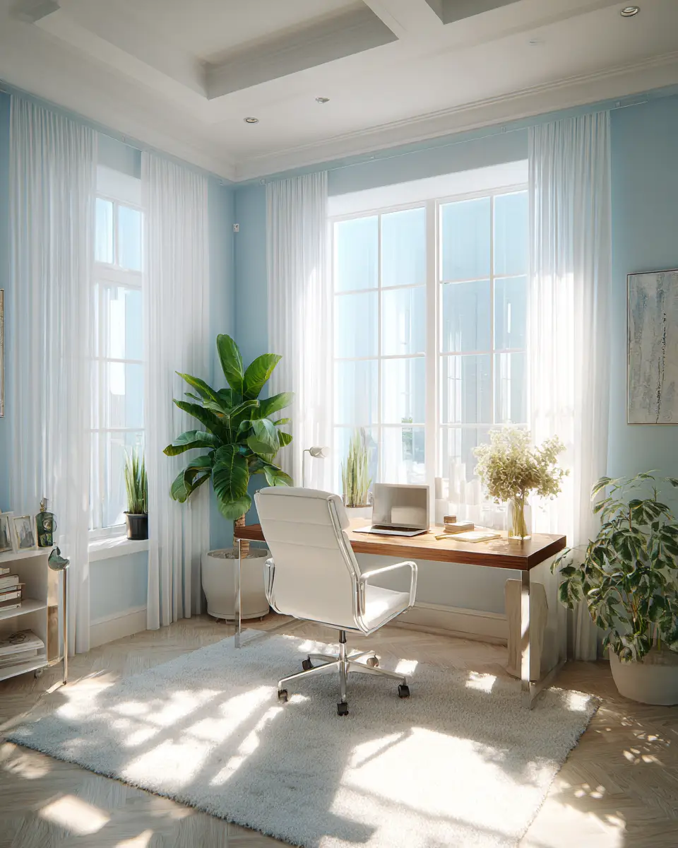 Sunlit Home Office Decor Ideas