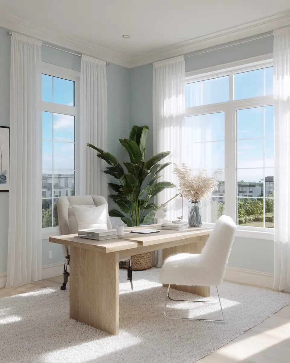 Sunlit Home Office Decor Ideas