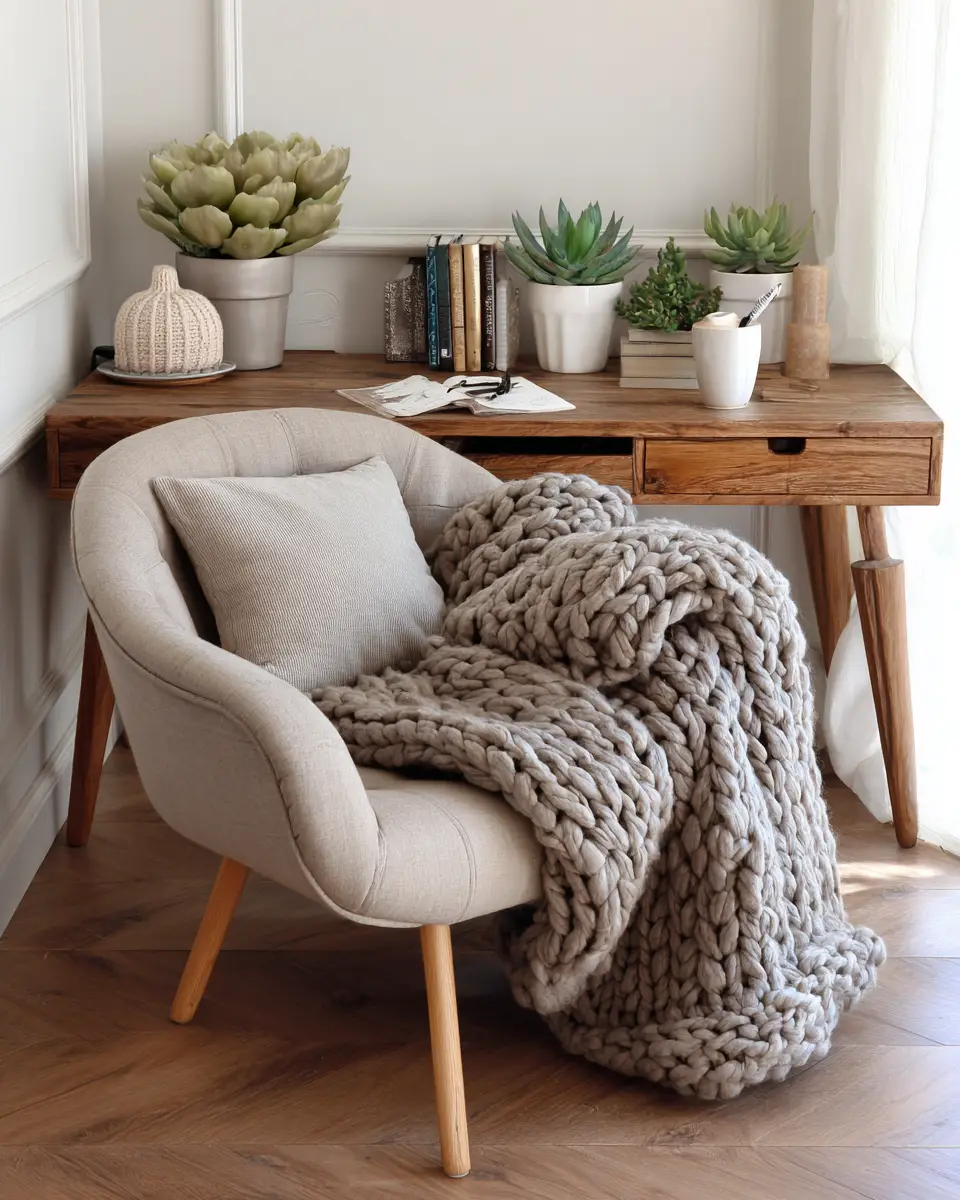 Taupe Boho Home Office Decor Ideas