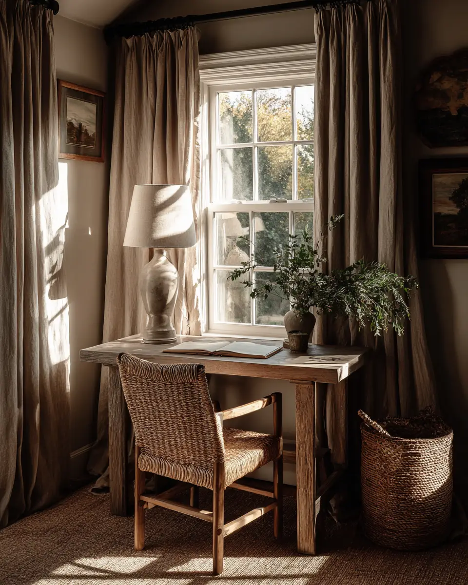 Taupe Boho Home Office Decor Ideas