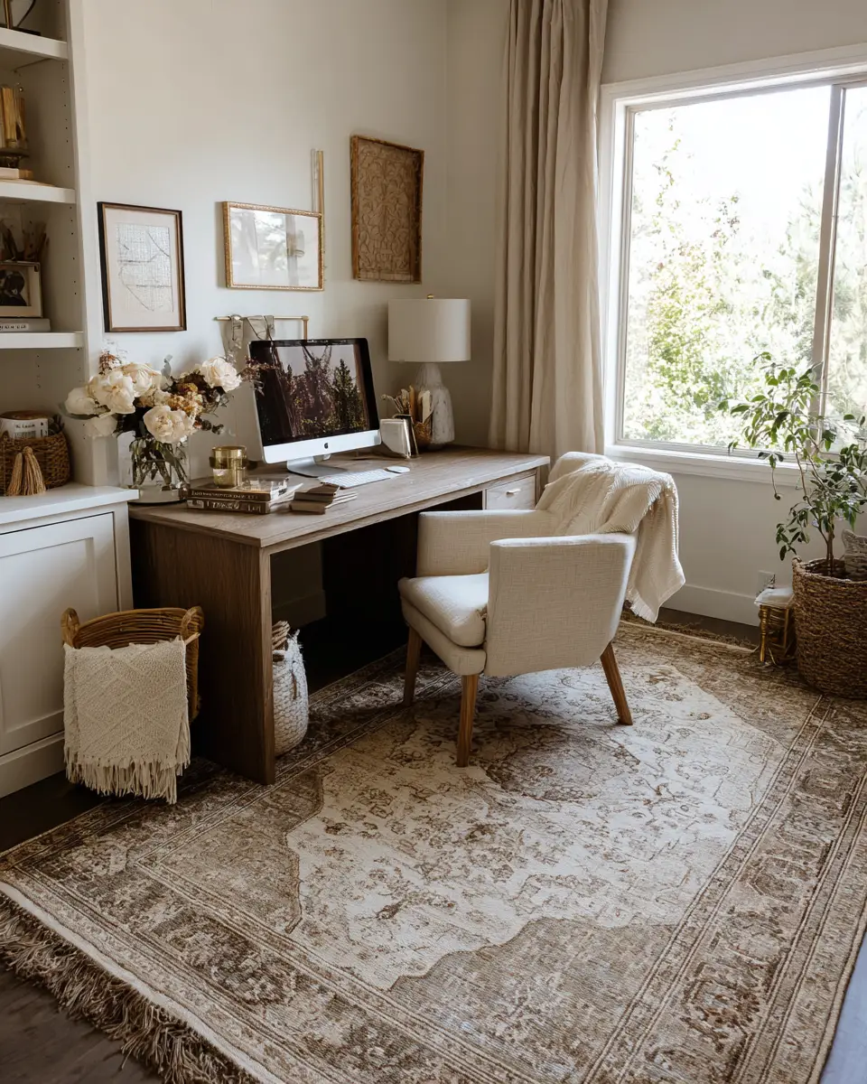 Taupe Boho Home Office Decor Ideas