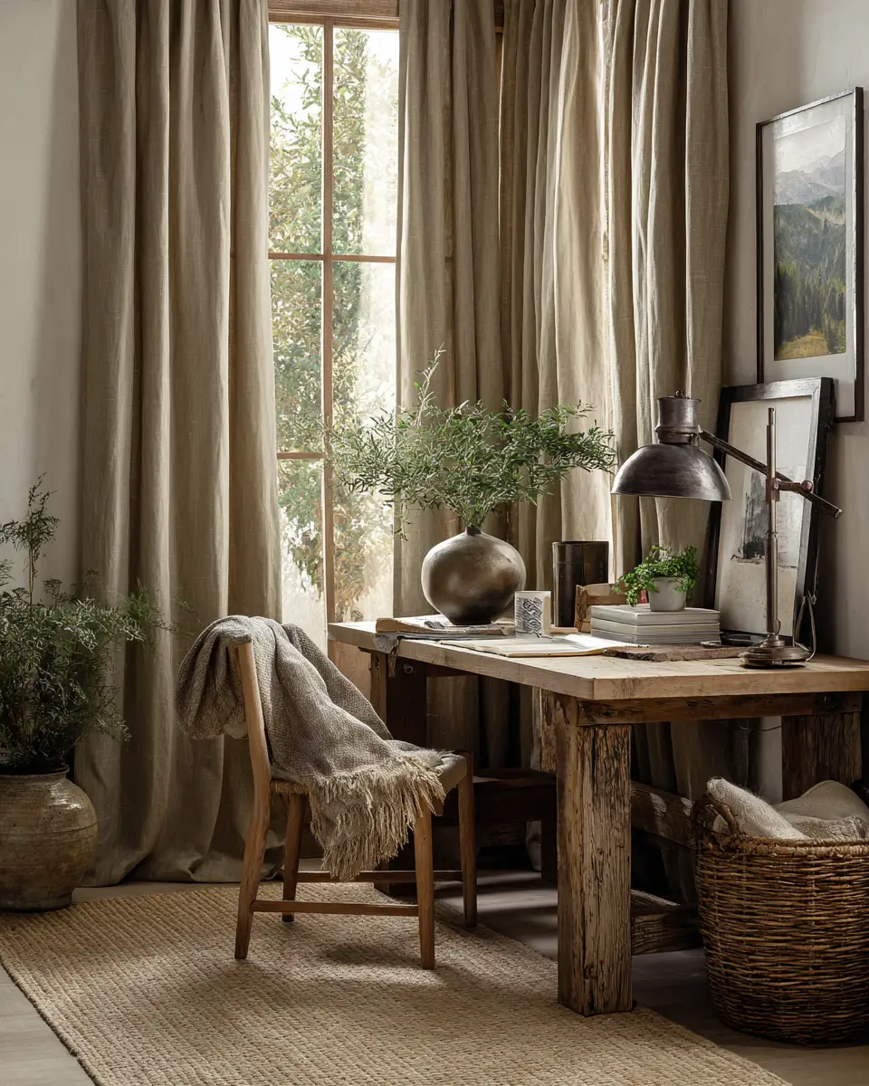 Taupe Boho Home Office Decor Ideas