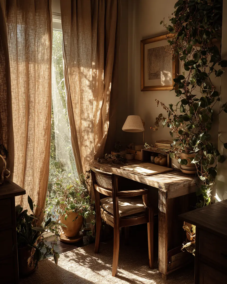 Taupe Boho Home Office Decor Ideas