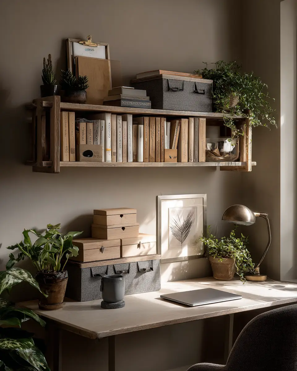 Taupe Boho Home Office Decor Ideas