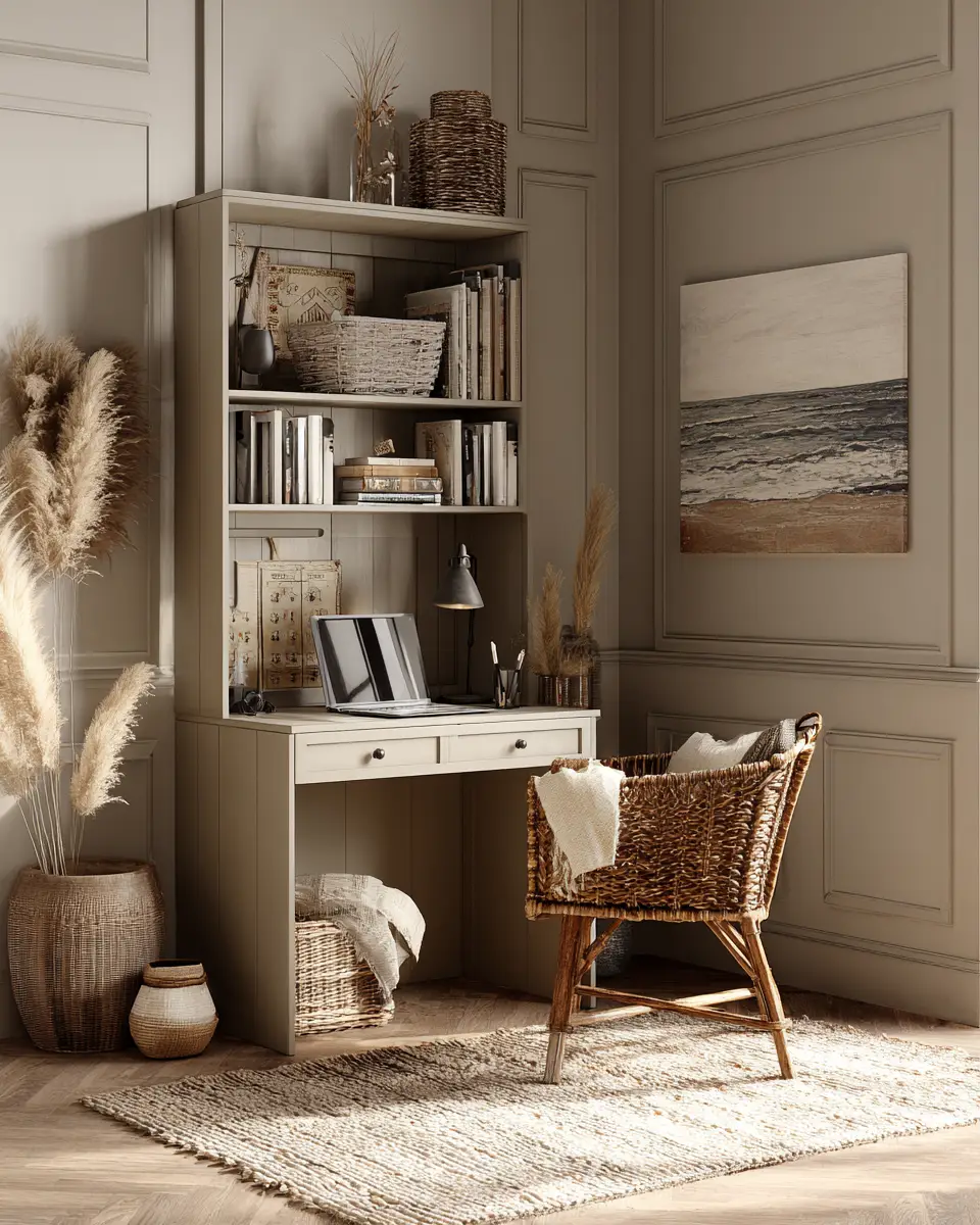 Taupe Boho Home Office Decor Ideas
