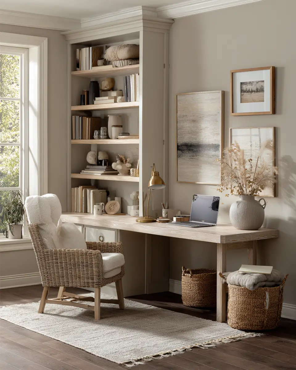 Taupe Boho Home Office Decor Ideas