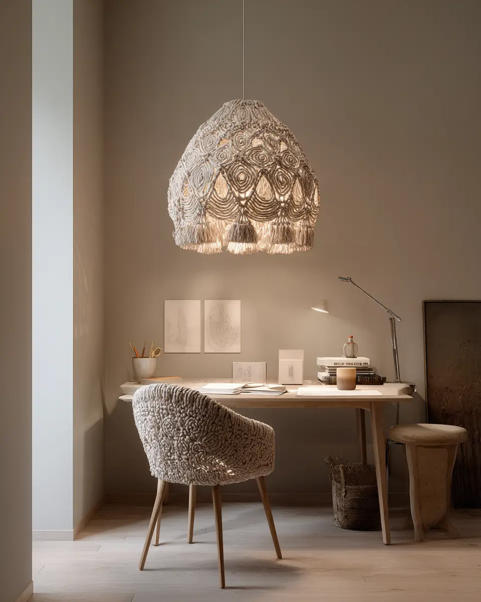 Taupe Boho Home Office Decor Ideas