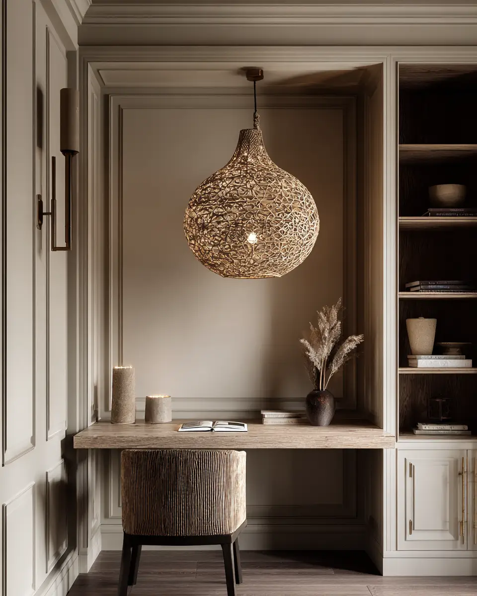 Taupe Boho Home Office Decor Ideas