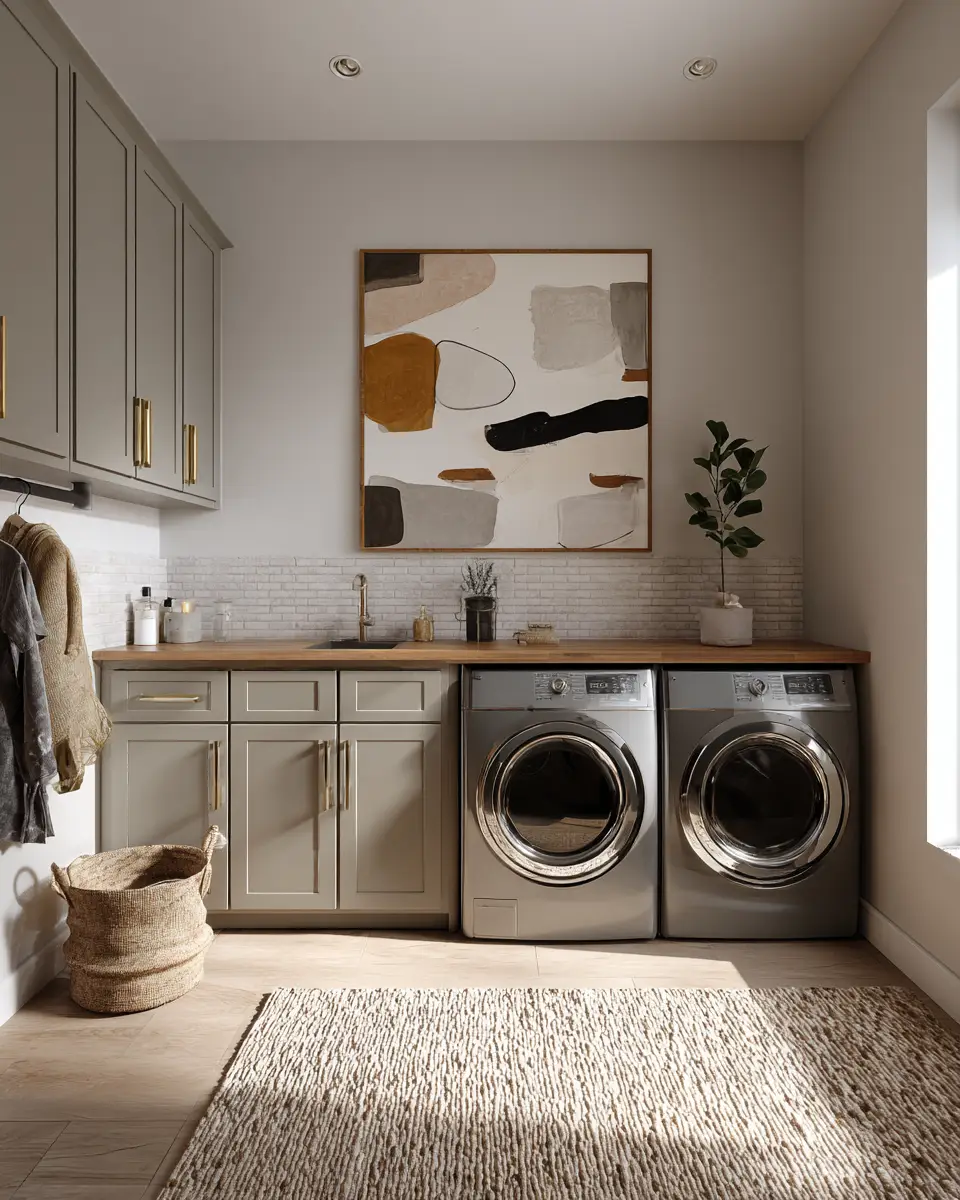 Taupe Boho Laundry Room Decor Ideas