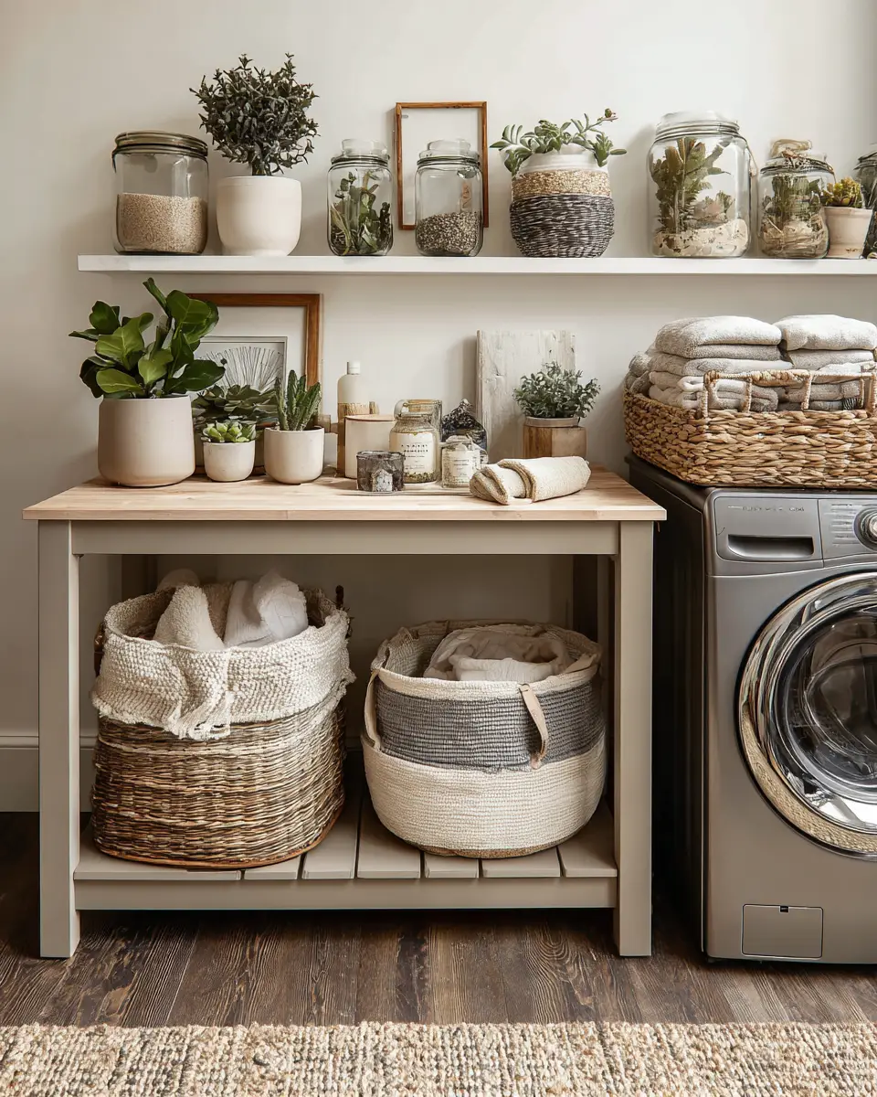 Taupe Boho Laundry Room Decor Ideas
