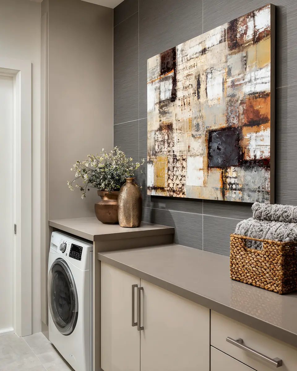 Taupe Boho Laundry Room Decor Ideas
