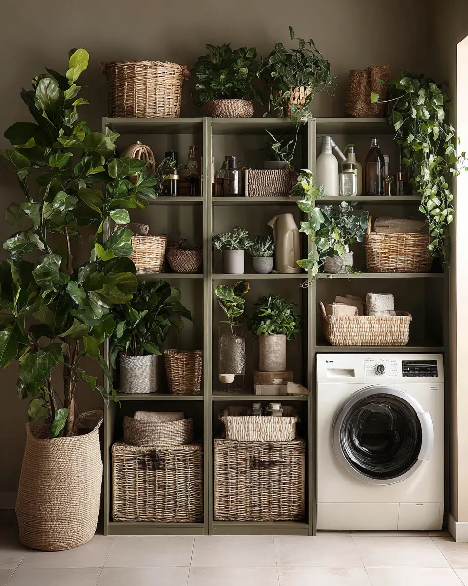 Taupe Boho Laundry Room Decor Ideas