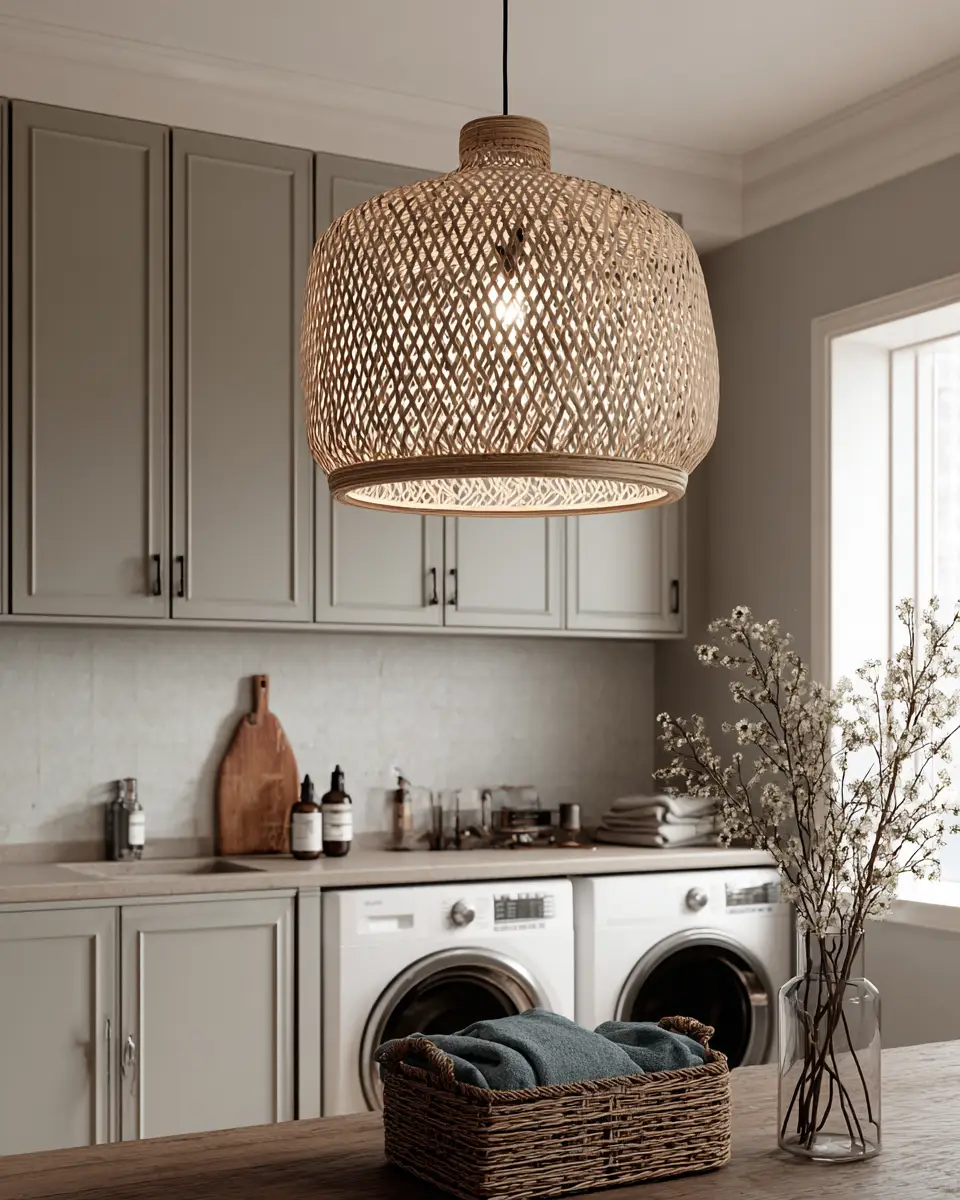 Taupe Boho Laundry Room Decor Ideas