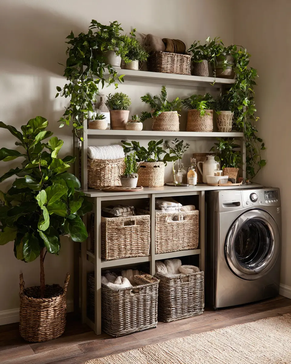 Taupe Boho Laundry Room Decor Ideas