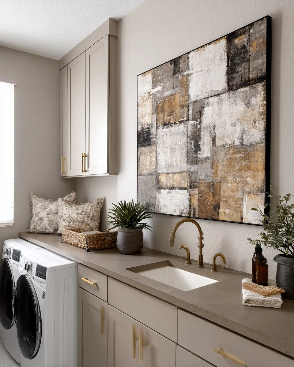 Taupe Boho Laundry Room Decor Ideas