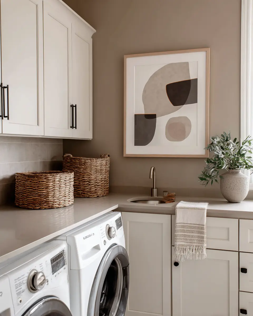 Taupe Boho Laundry Room Decor Ideas