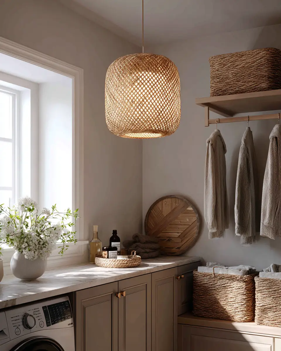Taupe Boho Laundry Room Decor Ideas