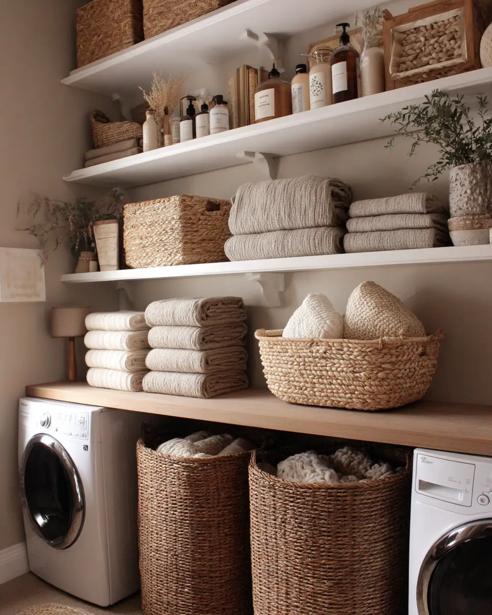 Taupe Boho Laundry Room Decor Ideas