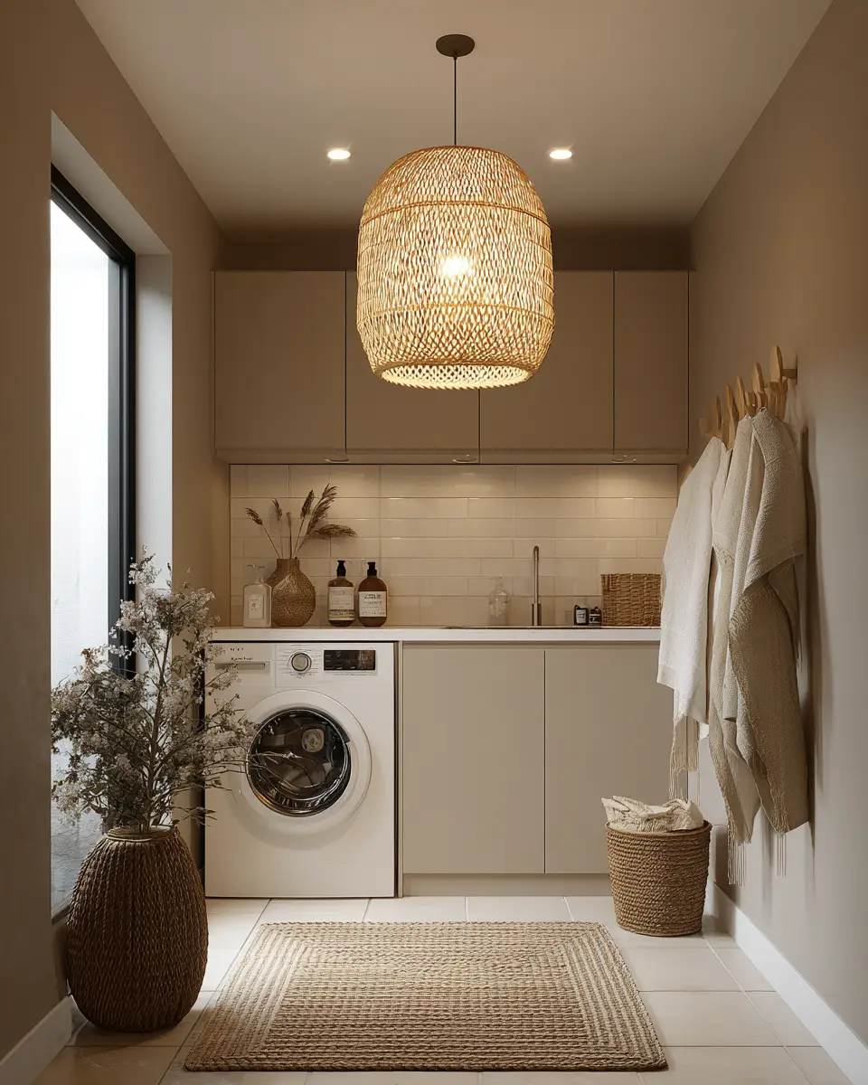 Taupe Boho Laundry Room Decor Ideas