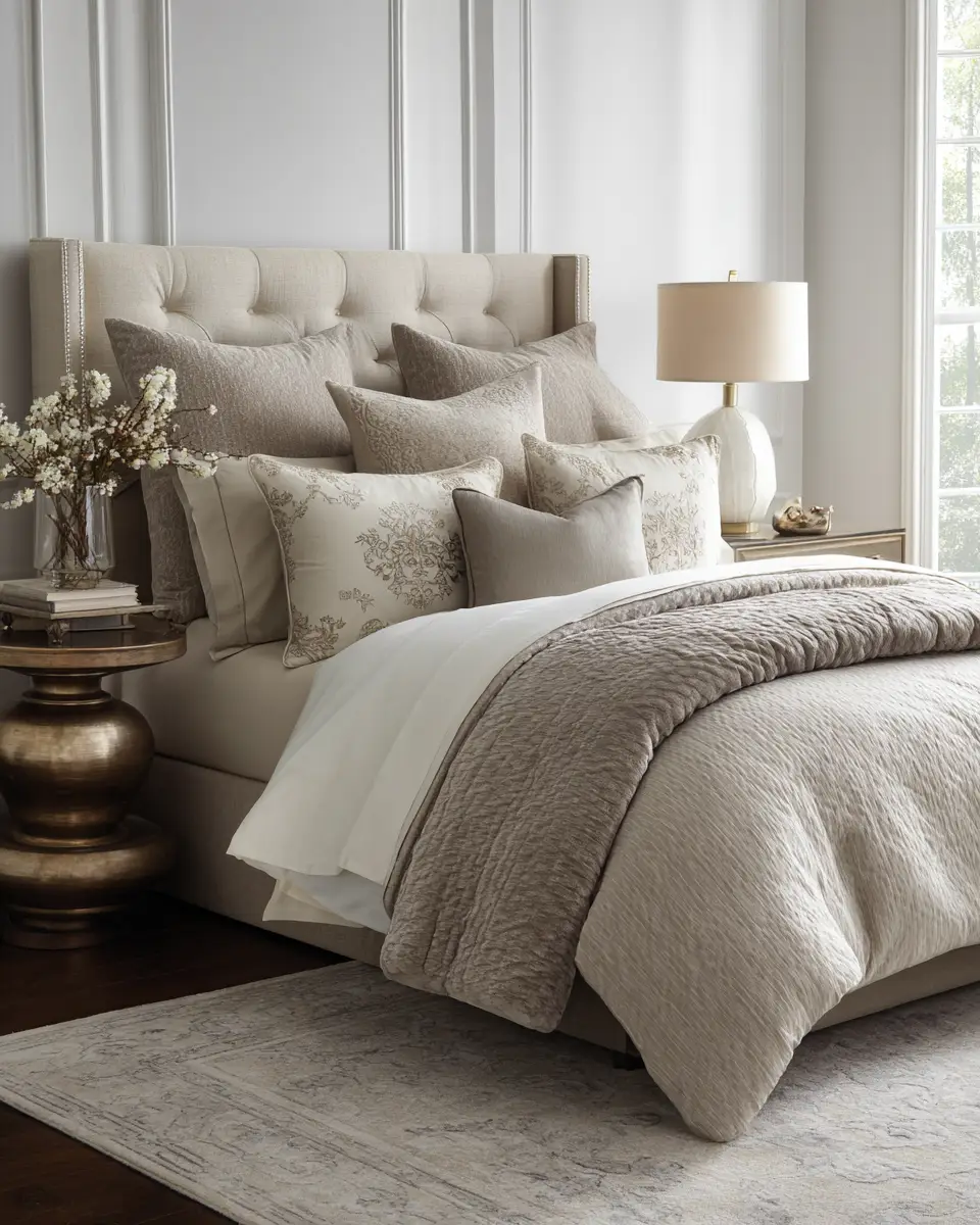 Taupe Classic Bedroom Decor Ideas