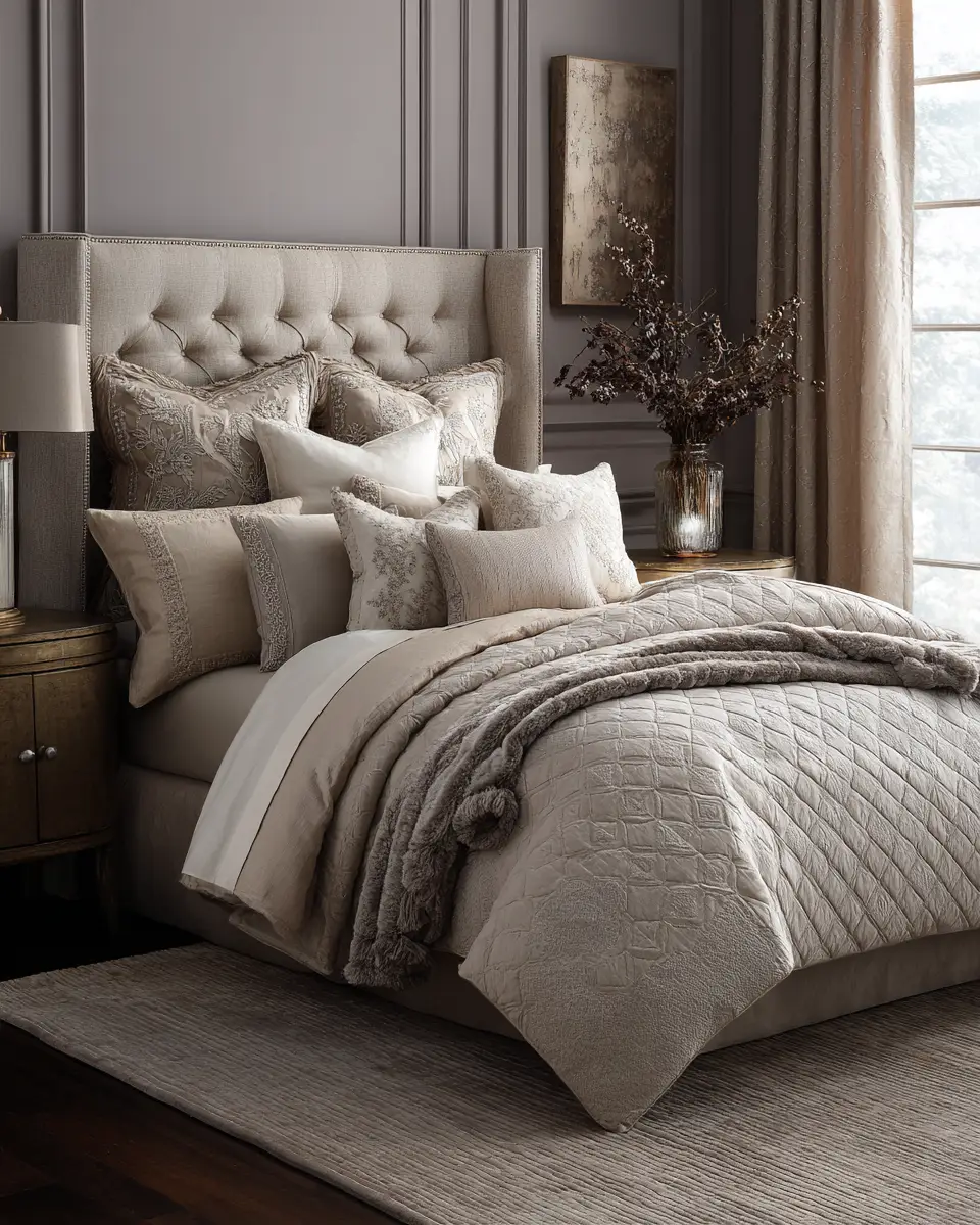 Taupe Classic Bedroom Decor Ideas