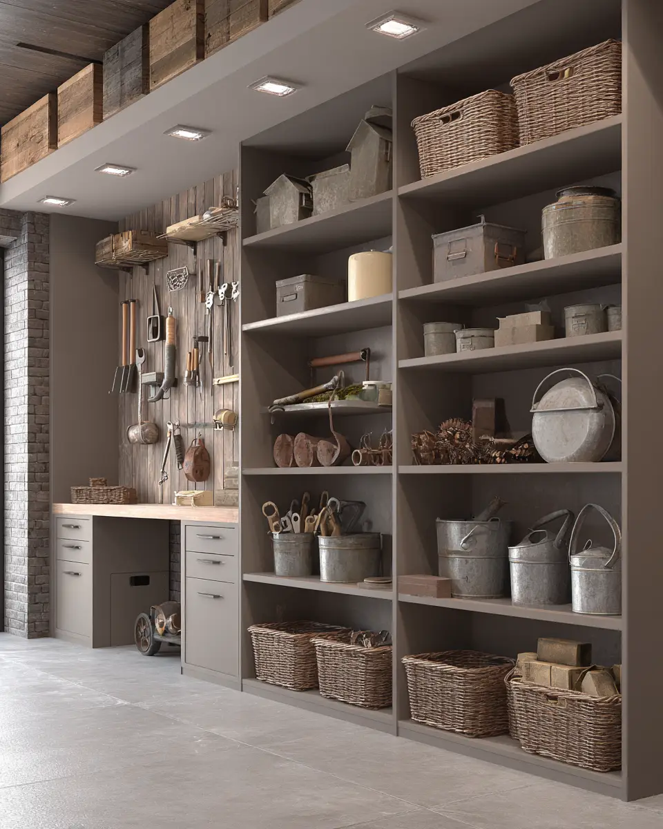 Taupe Contemporary Garage Decor Ideas