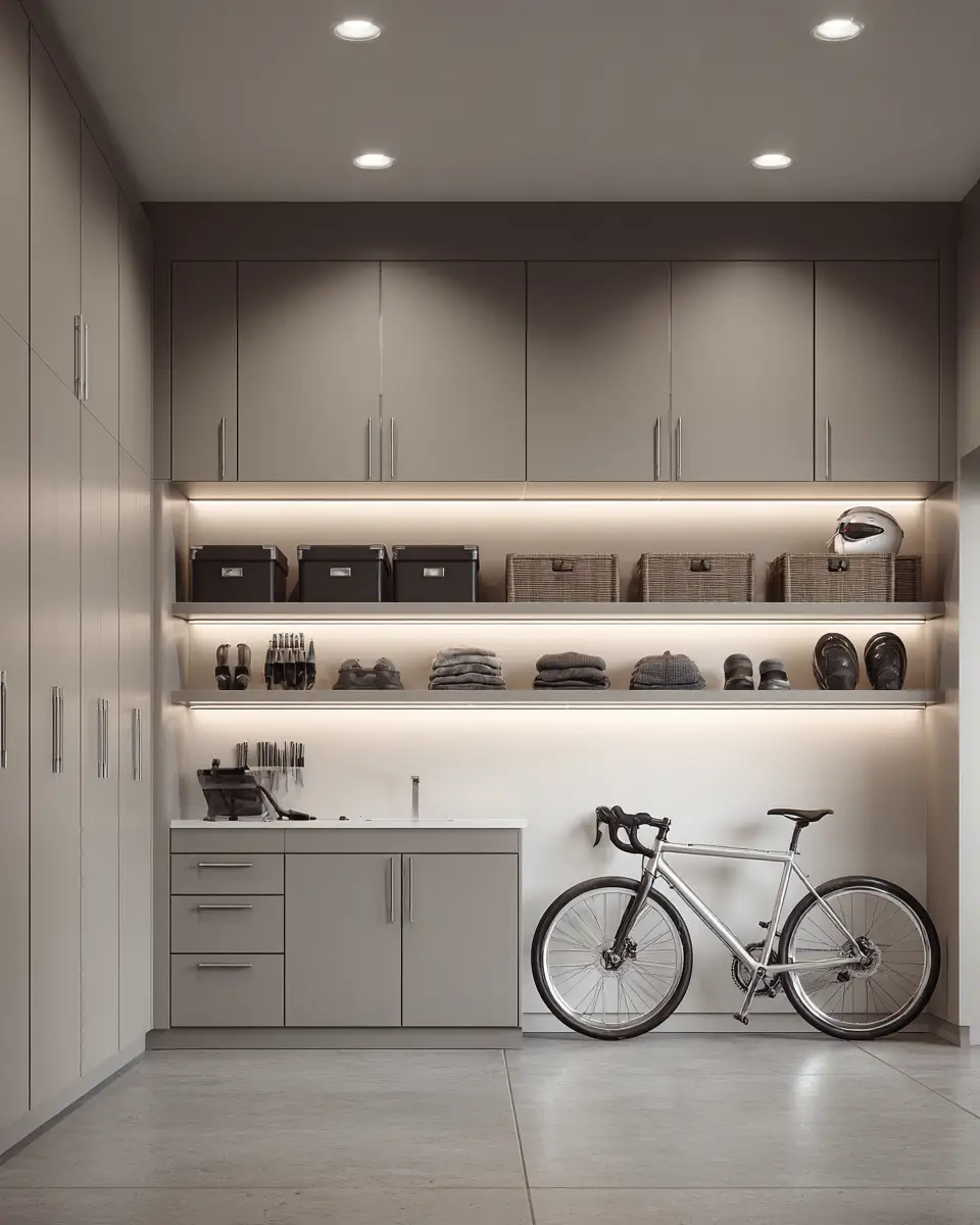 Taupe Contemporary Garage Decor Ideas