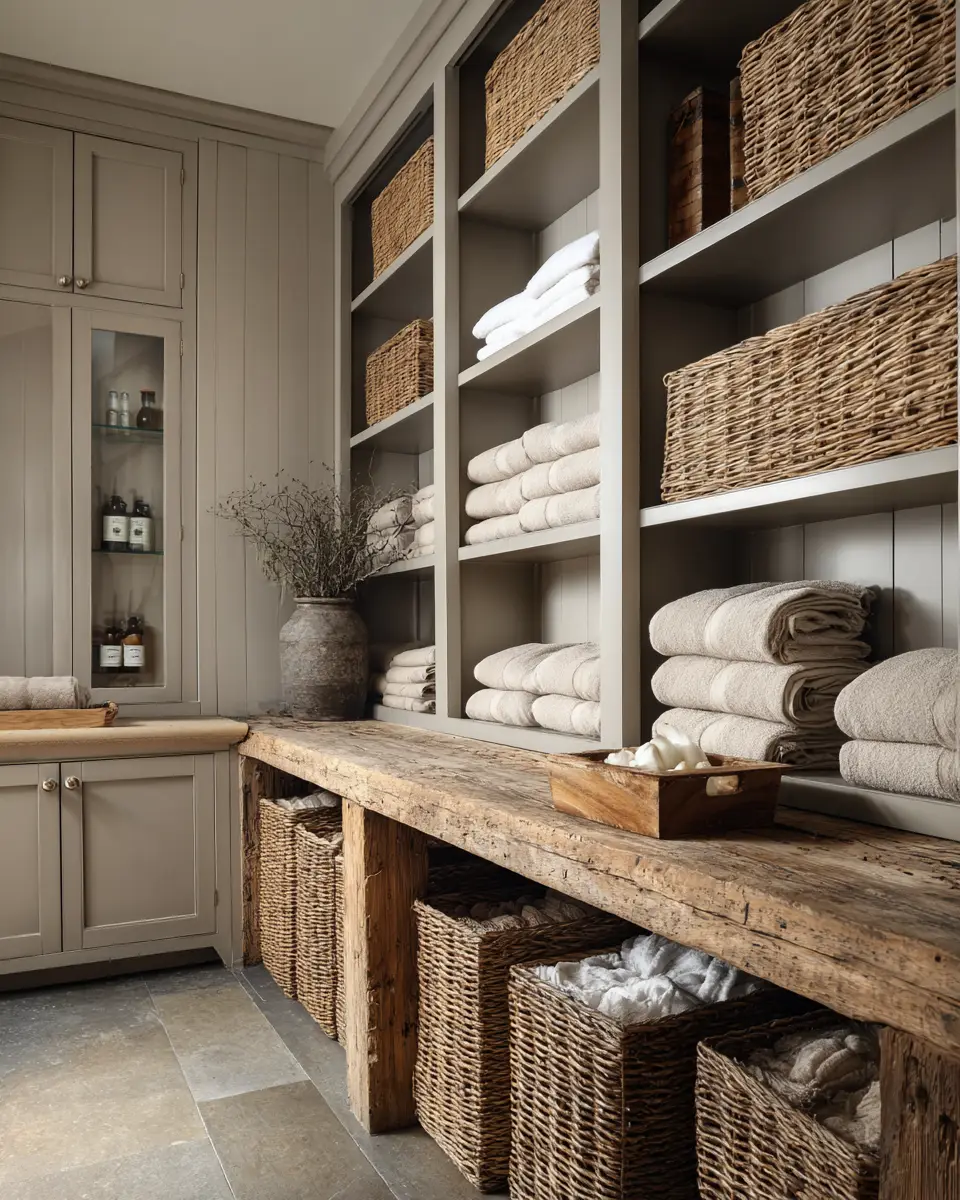 Taupe Farmhouse Laundry Room Decor Ideas