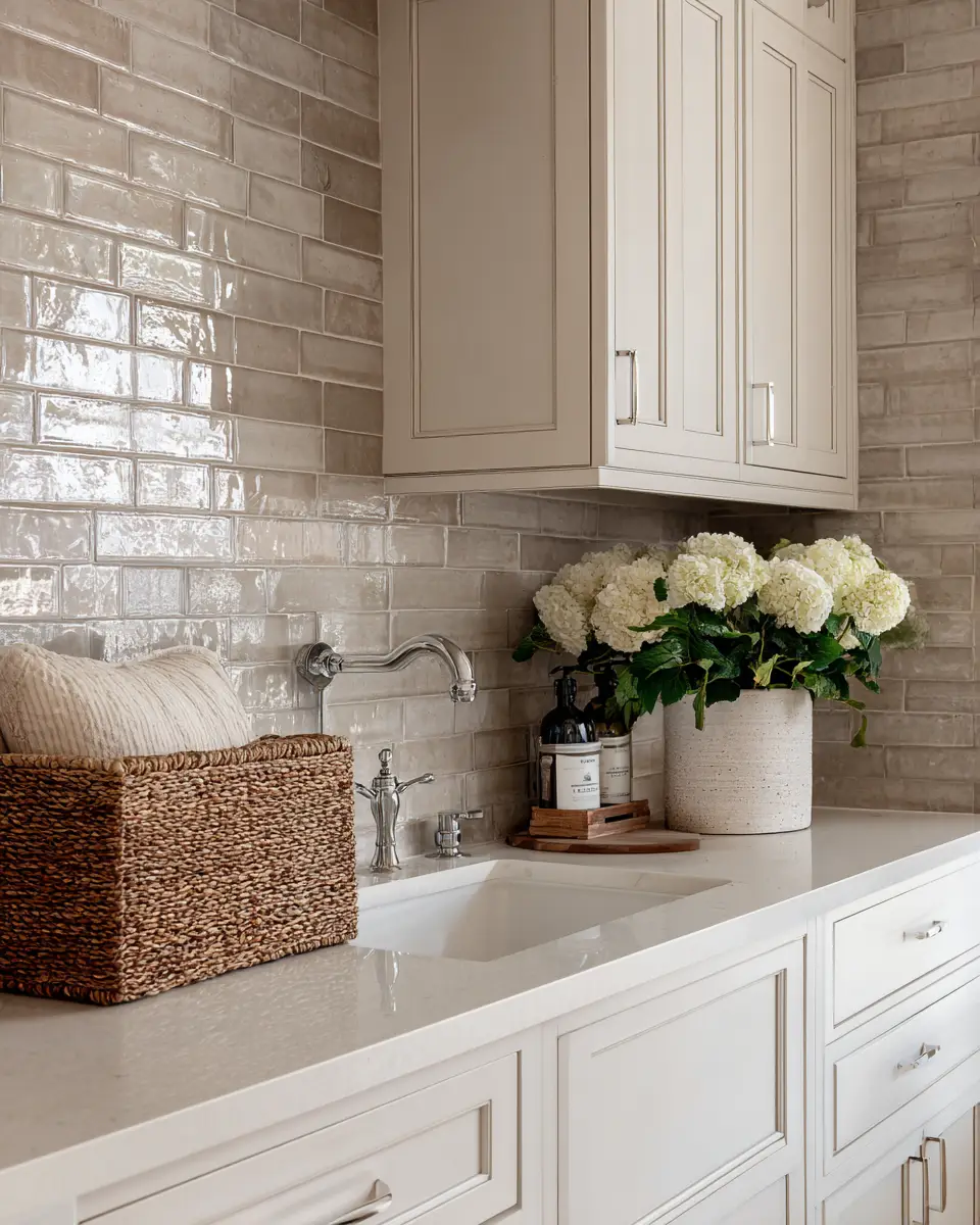 Taupe Farmhouse Laundry Room Decor Ideas