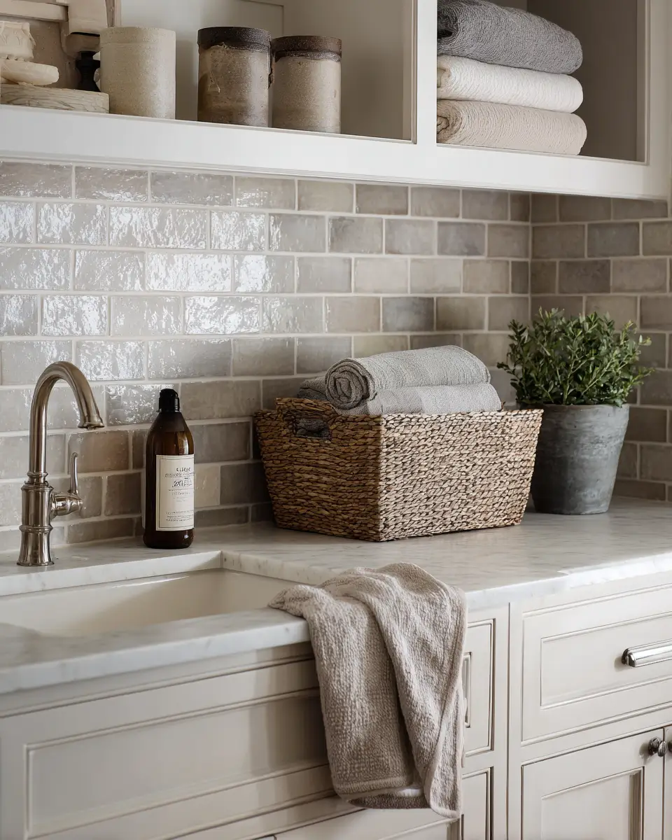 Taupe Farmhouse Laundry Room Decor Ideas